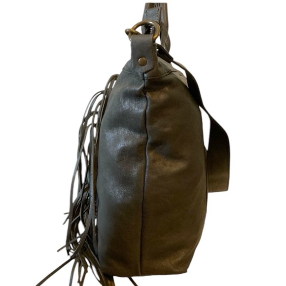 $495 Johnny Was Goatskin Leather Fringe Tote X Large Purse Italy Crossbody NWT - Picture 7 of 12